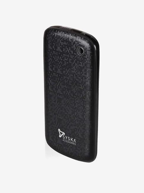 Syska Gain 100 Dual USB Port 10000mAh Capacity Power Bank (P1001OX, Black)