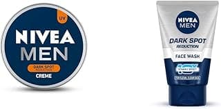 NIVEA Men Crème, Dark Spot Reduction, Non Greasy Moisturizer, Cream with UV Protect, 150 ml & NIVEA Men Face Wash, Dark Spot Reduction, for Clean & Clear Skin with 10x Vitamin C Effect, 100 g Moisturizing
