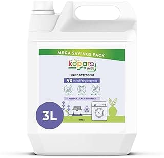 Koparo Liquid Detergent | 3 Litre | Top Load & Front Load Washing Machine Liquid Detergent | Organic Bio-Enzymes Laundry Detergent | Tough on Stains, Safe for Kids & Sensitive Skin | Lavender