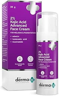 The Derma Co 2% Kojic Acid Advanced Face Cream With 4% Niacinamide, 2% Arbutin & 2% Glycolic Acid | Treats Hyperpigmentation & Melasma | Evens Skin Tone | For Men & Women | 30 g