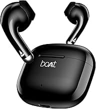 boAt Airdopes 101v2, 35H Battery, ENx Tech, 13mm Drivers, ASAP Charge, Flex-Fit Ear Tips,Stream Ad Free Music via App Support, Bluetooth Earbuds, TWS Ear Buds Wireless Earphones with mic (Pitch Black)