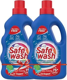 Safewash Liquid Detergent by Wipro, 1L (Buy 1 Get 1 Free)