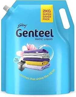 Genteel Matic Liquid Detergent Refill Pouch for Top load Washing - 2kg | No Soda Formula | with Added Fabric Conditioner