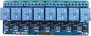 Robocraze 8 Channel Relay Control Panel PLC Relay 5V Module With Optocoupler compatible with Arduino - (Pack of 1)