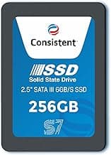 Consistent SSD 256GB 2.5 Inch SATA Internal SSD - Read: 550MB/s & Write: 500MB/s - Solid-State Drive 5 Year Warranty (256, GB)