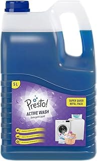 Amazon Brand - Presto! Active Wash Detergent Liquid | Tough on Stains| Gentle on Fabrics | Colour-Safe (5L)