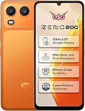 Itel Zeno 200 (Comet Orange, 4 GB RAM, 128 GB Storage) | 6.75" HD+ Display | 120 Hz Refresh Rate | IP65 Dust & Water Resistance | 13 MP Camera | 5000 mAh Battery | Charger in Box