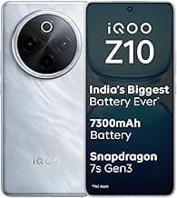 iQOO Z10 5G (Glacier Silver, 12GB RAM, 256GB Storage) | India's Biggest Ever 7300 mAh Battery | Snapdragon 7s Gen 3 Processor | Brightest Quad Curved AMOLED Display in the Segment