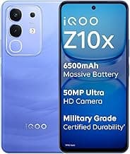 iQOO Z10x 5G (Ultramarine, 6GB RAM, 128GB Storage) | 6500 mAh Large Capacity Battery | Dimensity 7300 Processor | Military-Grade Durability