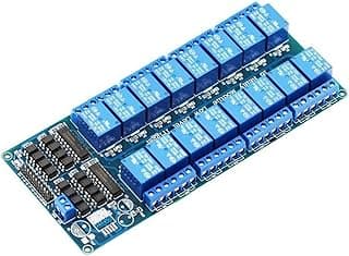 16 Channel 5V Relay Module Board with Optocoupler Isolation and Active Low Trigger for UNO Rduino PLC Home Automation Projects Industrial Control Smart Home Applications