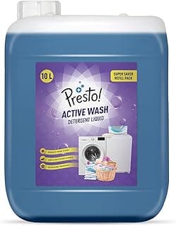 Amazon Brand - Presto! Active Wash Detergent Liquid | 10 Litre | Tough On Stains | Gentle On Fabrics | Machine And Hand Wash
