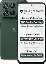 Motorola G67 Power 5G (Pantone Cilantro, 8GB RAM, 128GB Storage) | 6.7" FHD+ 120Hz LCD Display | Snapdragon 7s Gen2 Processor | 50MP + 8MP UW Camera | 7000mAh Battery with 30W Charger | IP64