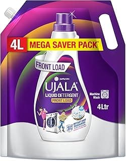 Ujala Front Load Liquid Detergent Mega Saver 4L Refill Pack | Designed For Tough Dirt Removal | Superior Colour Care with Refreshing Fragrance | Ideal for Bucket Wash and Front Load Washing Machines