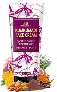 INTIMIFY Kumkumadi Face Cream For Glowing Skin | Enriched With Kumkumadi, Rosemary, Turmeric | Suits all Skin Types 50 gm Anti-Acne, Brightening