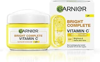 Garnier Skin Naturals Bright Complete Vitamin C Serum UV Cream, Vitamin C Day Cream for Sun Protection and Skin Brightening - Suitable For all Skin Types, 45g Brightening