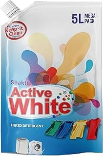 Active White Liquid Detergent - 5L Mega Pack | Lavender Fragrance | Front Load & Top Load Machine Wash & Bucket Wash Expert | Powerful Stain Removal | Gentle on Clothes | Value Family Refill Pack
