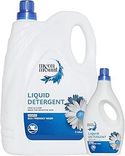 Moon & Mount Garden Valley Liquid Detergent 5L + 1L - For Top/Front Load Washing Machines, Fabric Care