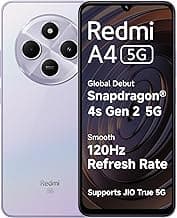 Redmi A4 5G (Sparkle Purple, 4GB RAM, 128GB Storage) | Segment Largest 6.88in 120Hz | 50MP Dual Camera | 18W Fast Charging | Charger in the Box