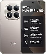 REDMI Note 15 Pro 5G (Silver Ash 8GB+256GB) | 200MasterPixel OIS Camera | Dimensity 7400-Ultra | 17.3cm CrystalRes AMOLED Screen | IP66/68/69/69K | Mega 6580mAh Si/C Battery | 45W Fast Charging