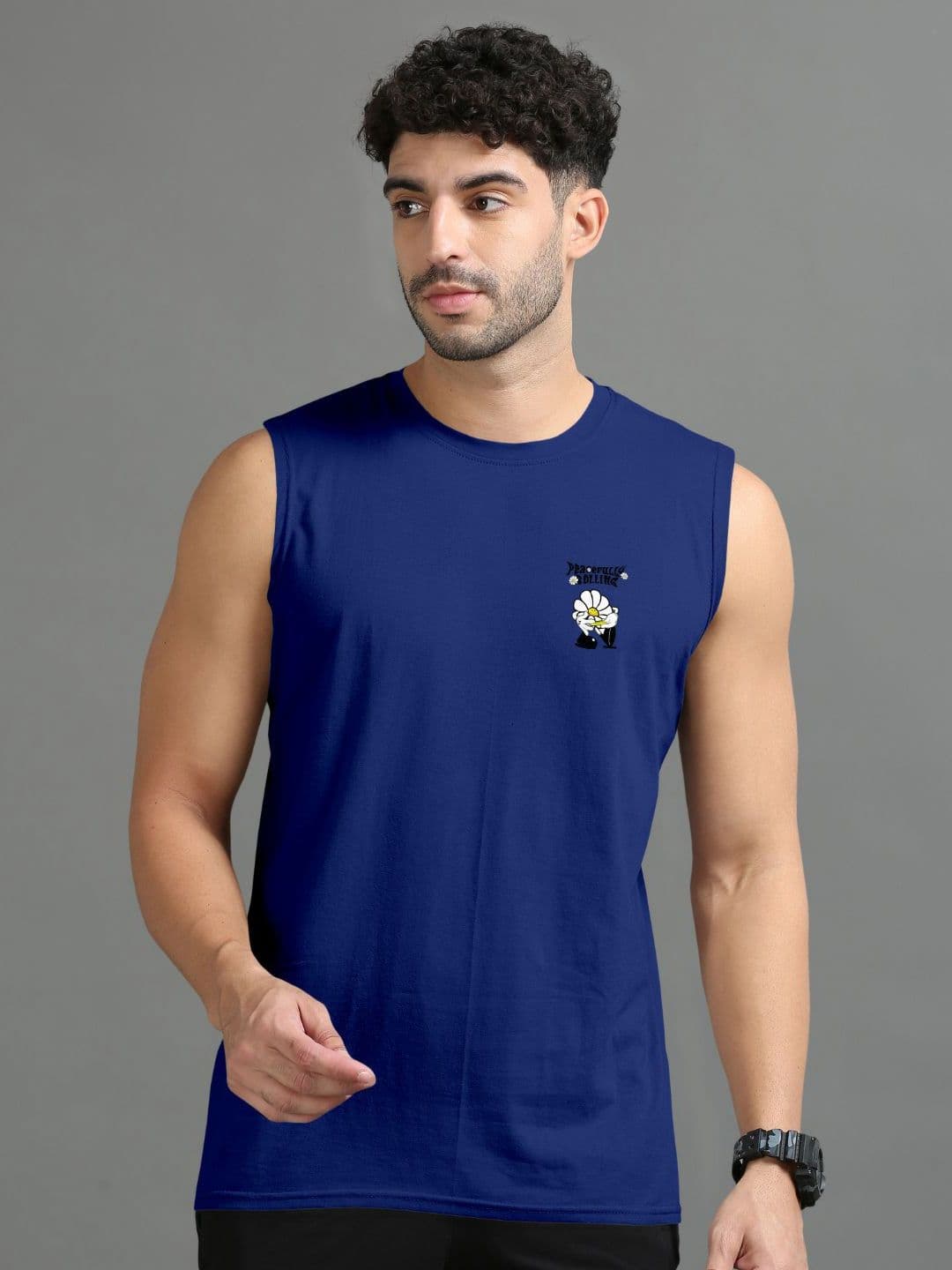 Triptee Printed Pure Cotton Gym Vest