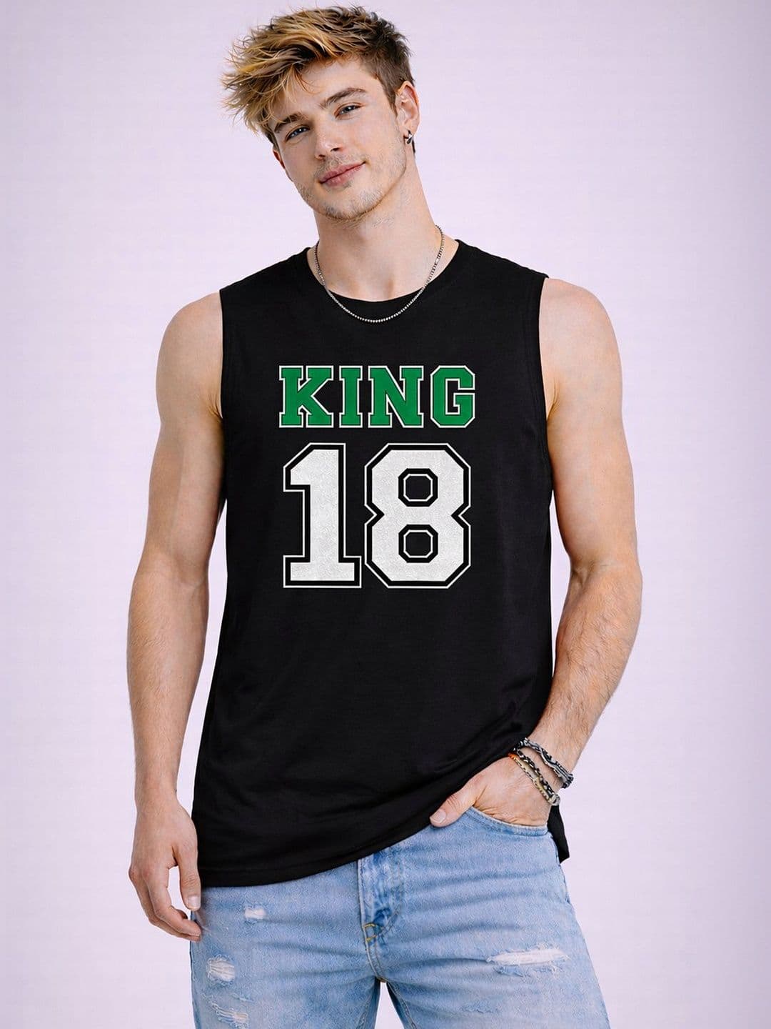 Mast & Harbour Printed Round Neck Cotton Tank Innerwear Vest