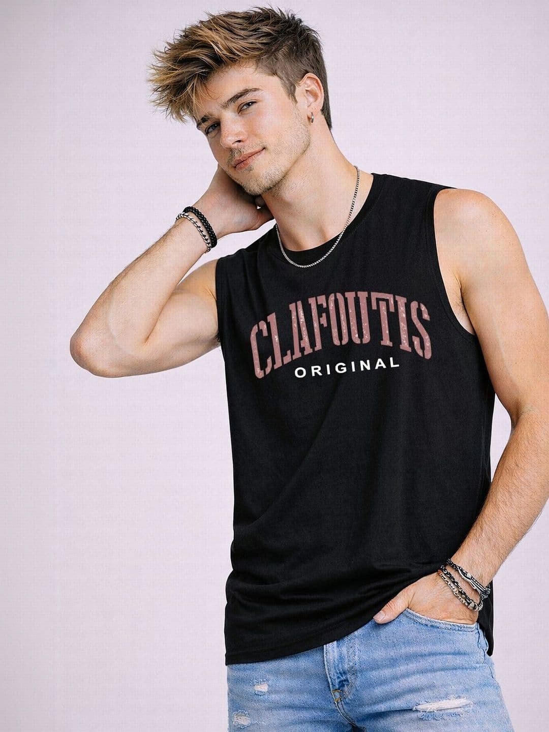 Mast & Harbour Printed Round Neck Cotton Sleeveless Innerwear Vests