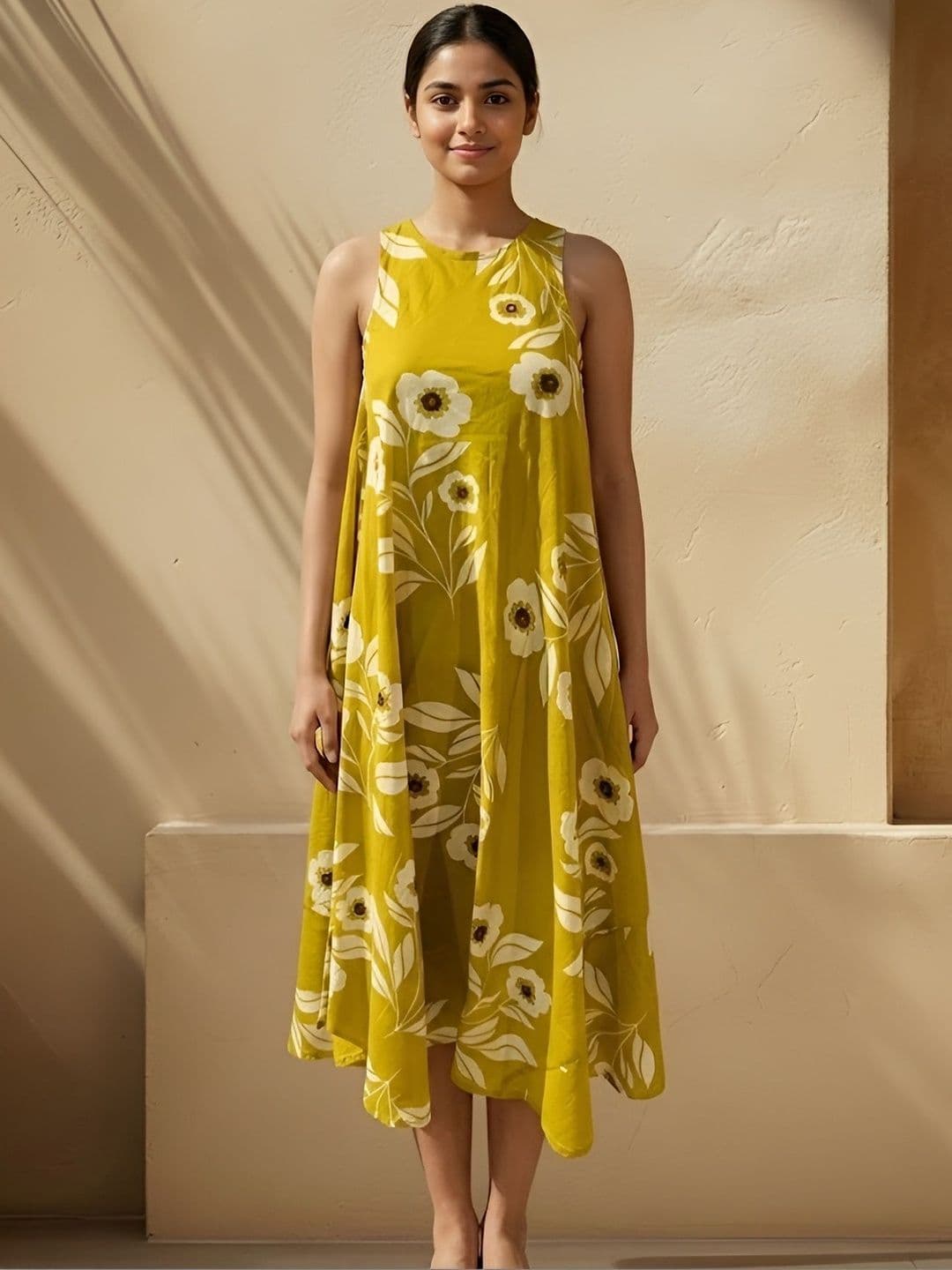 Vbuyz Floral Print Midi Dress