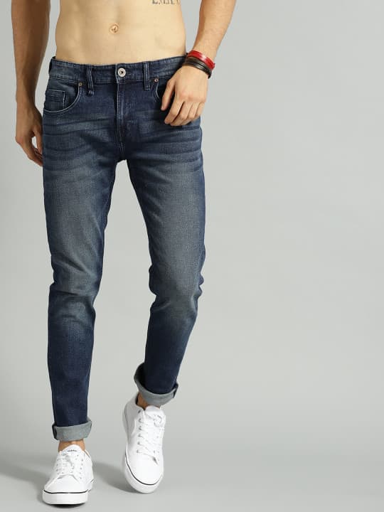 Roadster Men Navy Blue Skinny Fit Mid-Rise Clean Look Stretchable Jeans