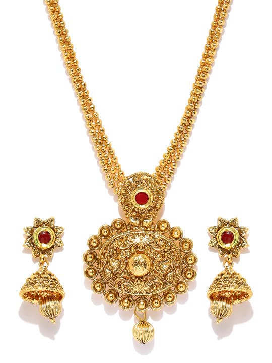 Zaveri Pearls Gold-Plated Beaded Jewellery Set