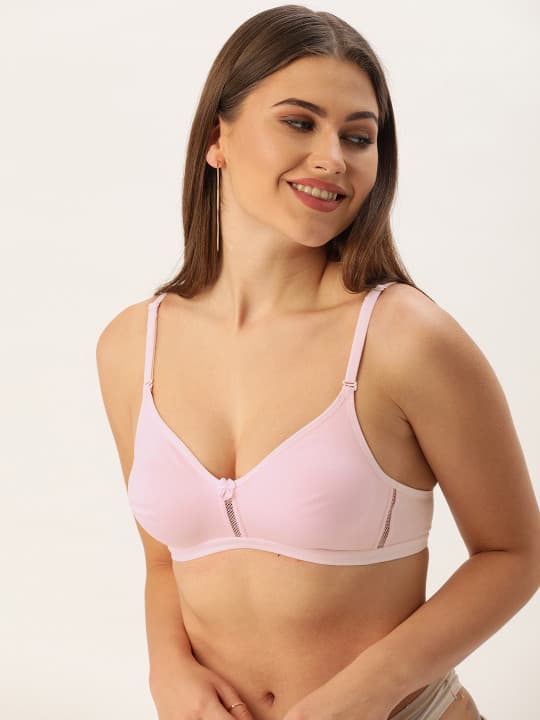 DressBerry Pink Solid Non-Wired Non Padded Everyday Bra DB-POP-BRA-005D