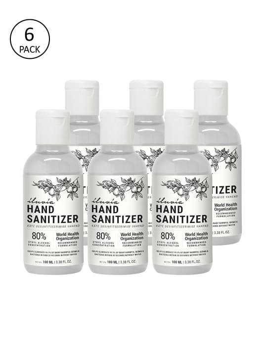 iluvia Professional Pack Of 6 80% Alcohol Hypoallergenic Gel Sanitizer 600ml