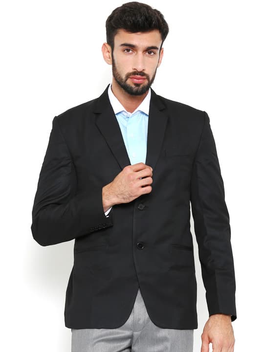 Shaftesbury London Black Regular Fit Single-Breasted Blazer