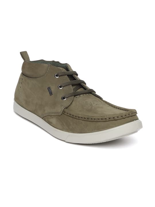 Woodland ProPlanet Men Olive Green Nubuck Leather Sneakers