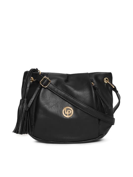 Lino Perros Black Solid Sling Bag