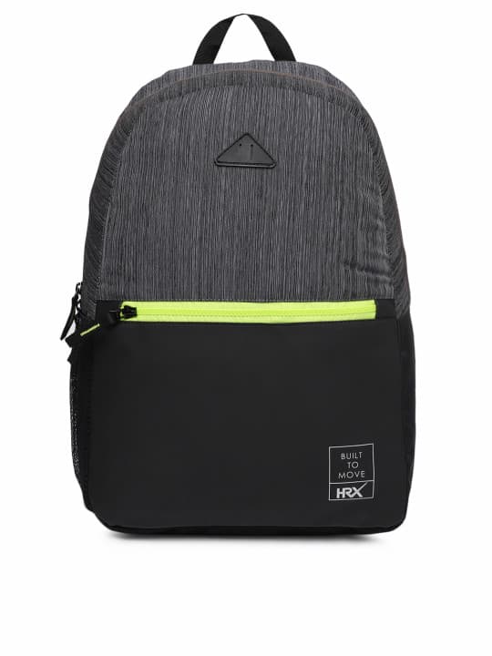 HRX by Hrithik Roshan Unisex Grey & Black Colourblocked Lifestyle Backpack