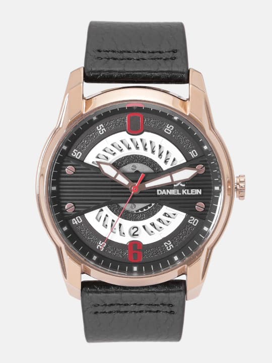 Daniel Klein Premium Men Black & Silver-Toned Analogue Watch 12155-2