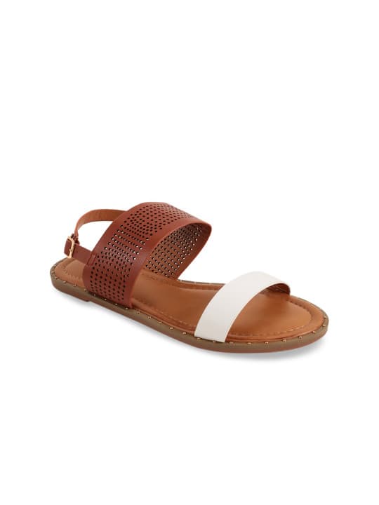 Chumbak Women Brown & White Comfort Sandals