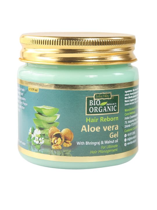 Indus Valley Bio Organic Hair Reborn Aloevera Gel with Bhringraj & Walnut oil