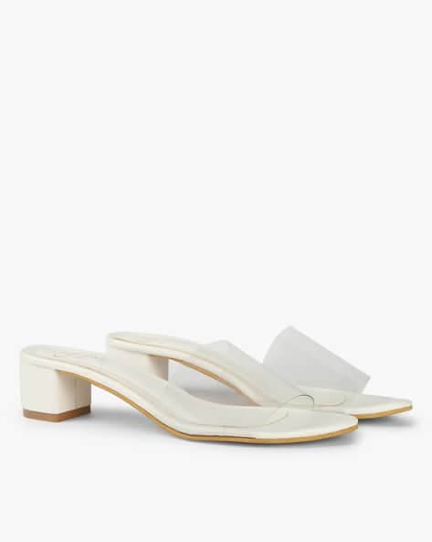 Chunky Heels with Clear Strap