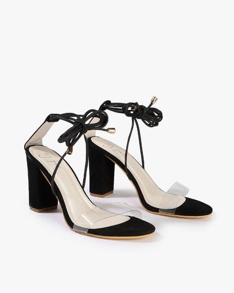 Chunky Heels with Tie-Up Ankle Loop