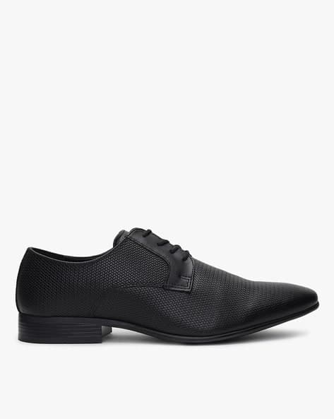 Textured Lace-Up Derby Shoes