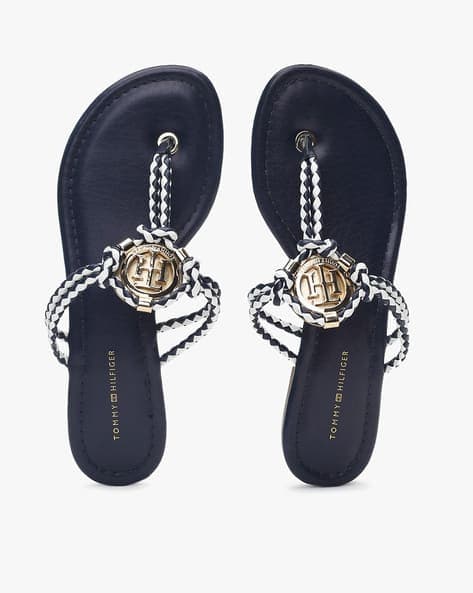 Braided T-strap Flat Sandals