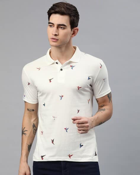 Block Print Regular Fit Polo T-shirt