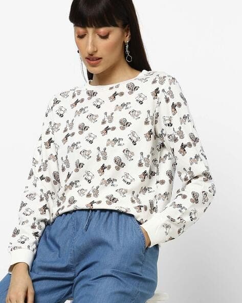 Printed Crew-Neck Sweatshirt