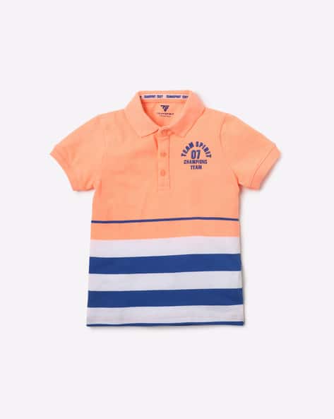 Colourblock Polo T-shirt with Stripes