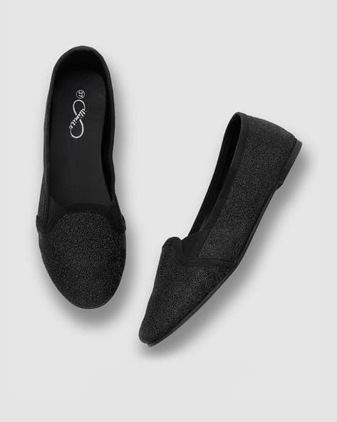 Shimmery Slip-On Shoes with Elasticated Gussets