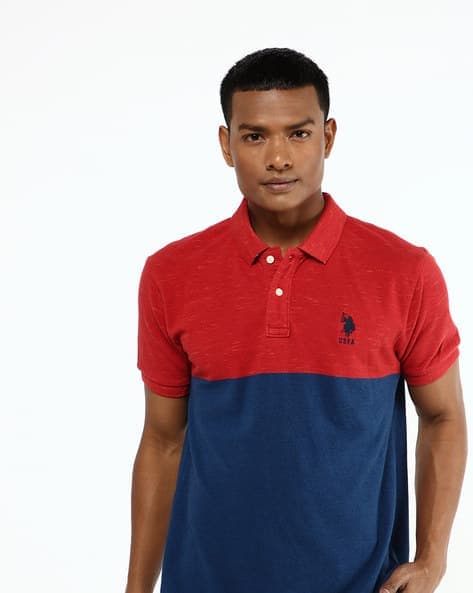 Slim Fit Colourblock Polo T-shirt