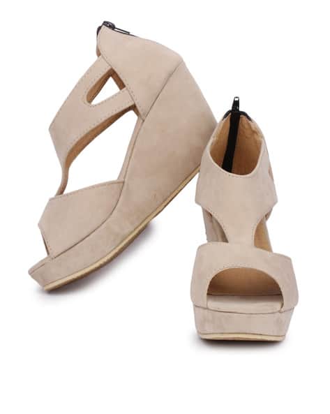 Textured Wedges with Zip Closure