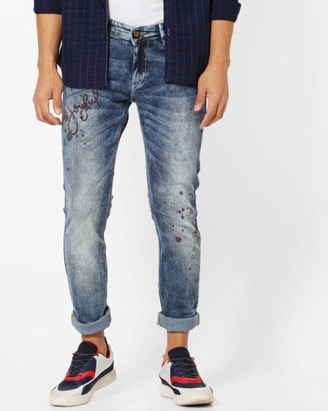 Skinny Fit Washed Jeans