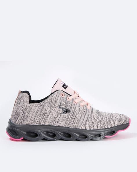 Washable Lace-Up Sport Shoes with Mesh Panelling